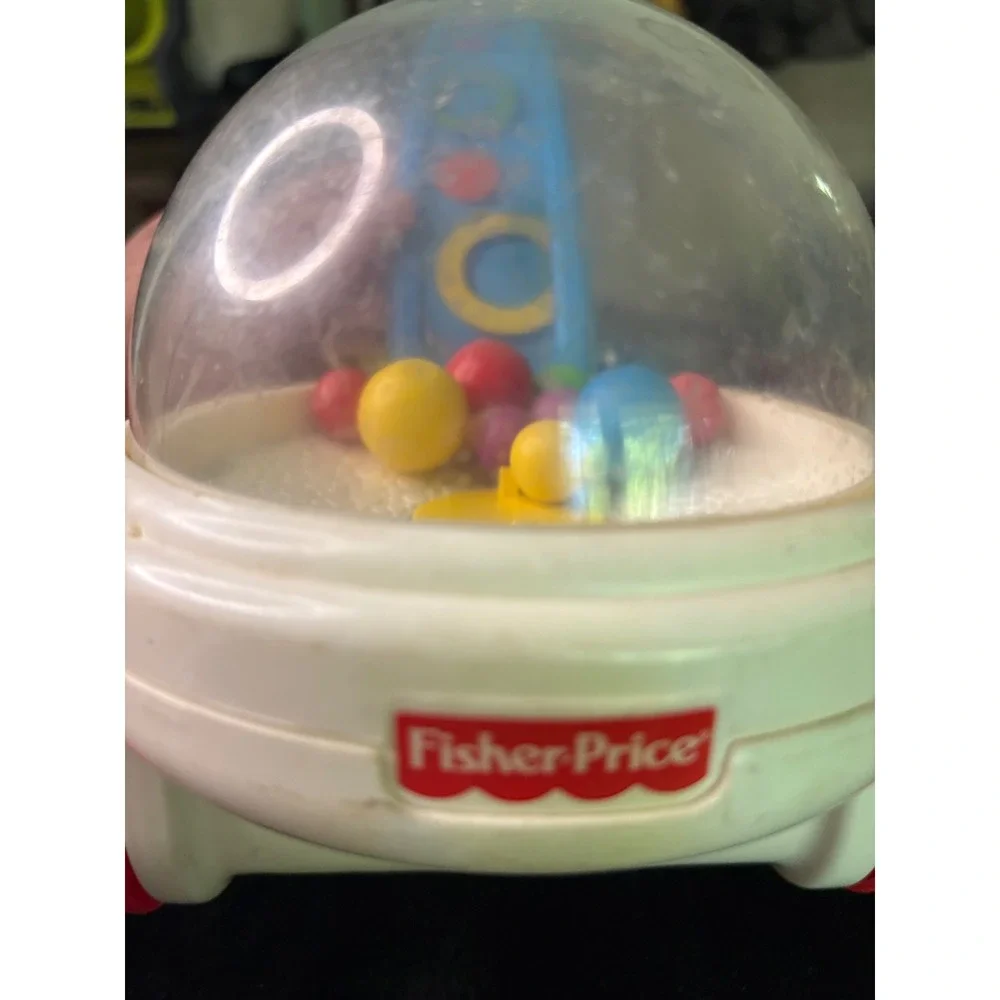 Fisher Price Brilliant Basics Corn Popper Push Toy Blue Handle 72011 L51Vintage